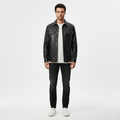 Men's Structured Leather Overshirt