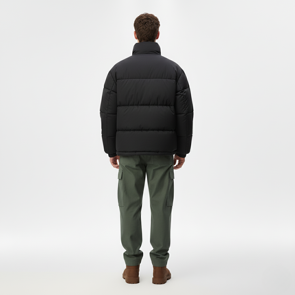 Men's High-Collar Zip Puffer Jacket