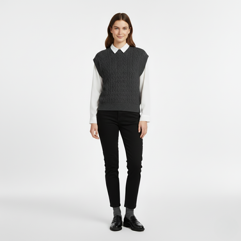 Women's Cable-Knit Sweater Vest