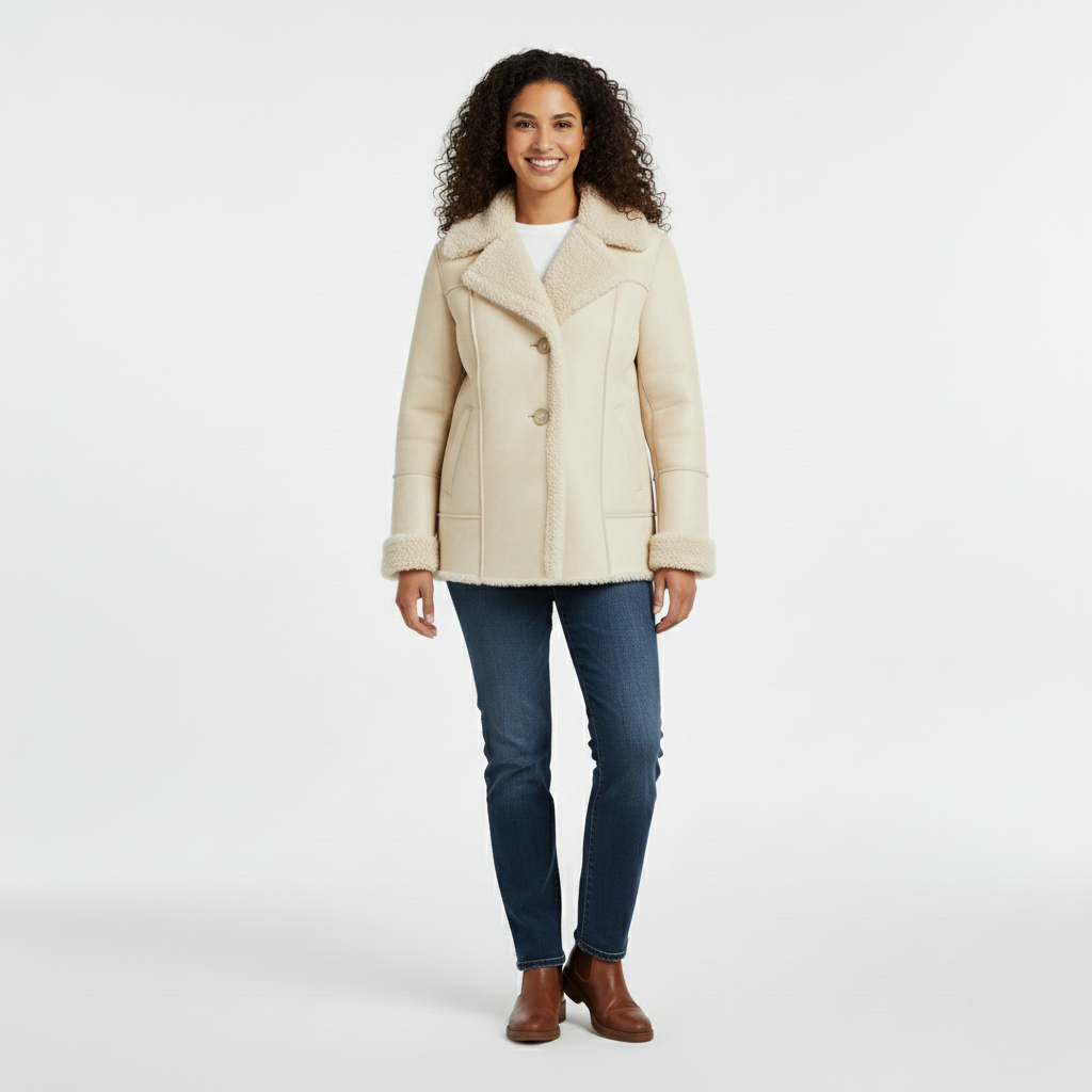 Women's Faux-Shearling-Lined Peacoat