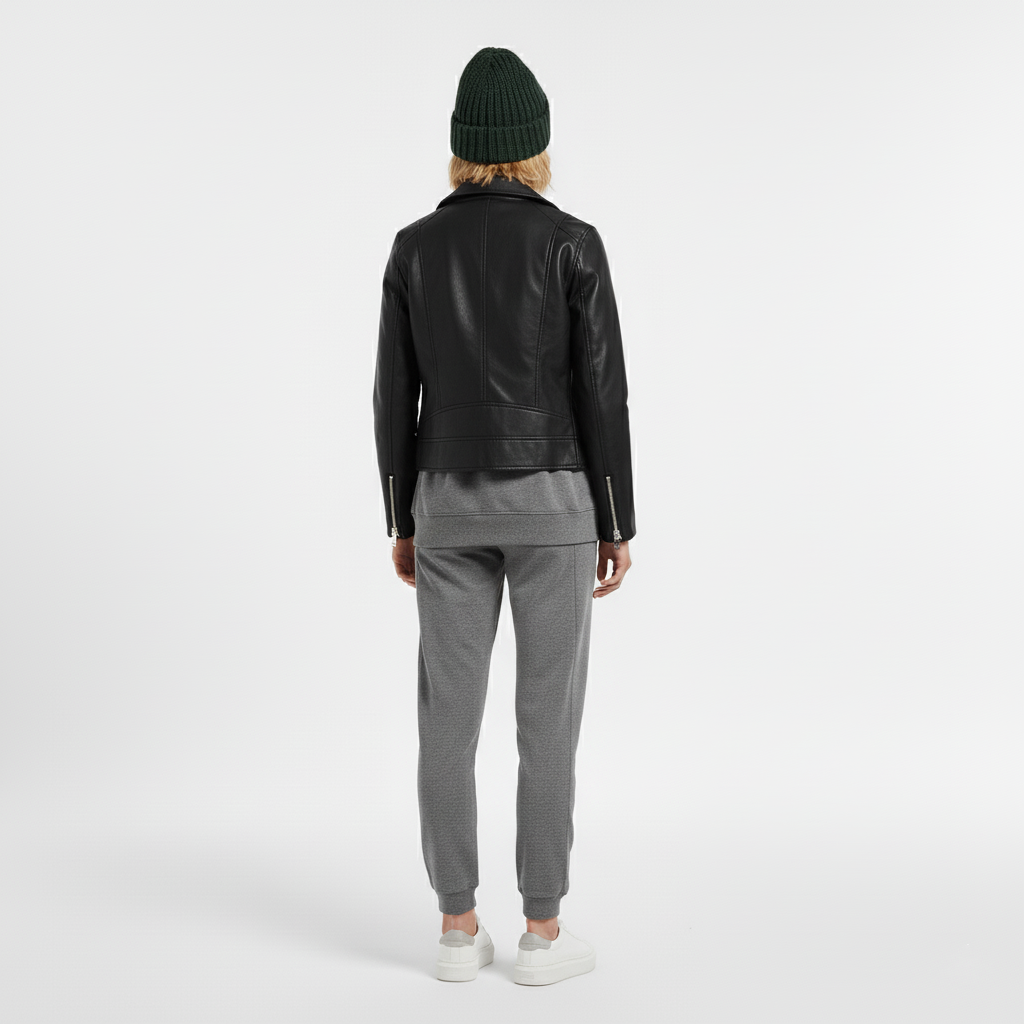 Women's Leather Biker Jacket