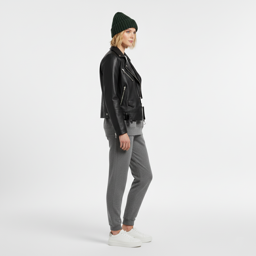 Women's Leather Biker Jacket