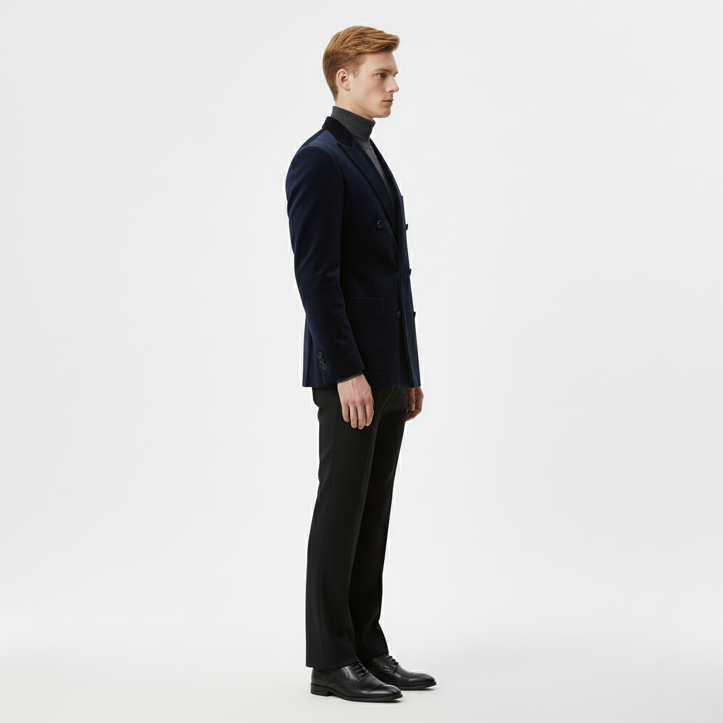 Men's Velvet Double-Breasted Blazer