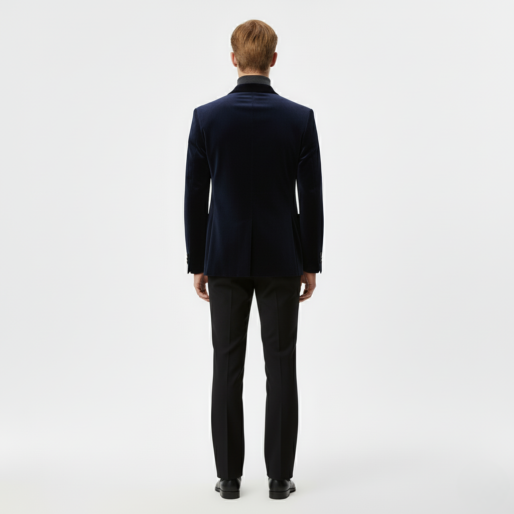 Men's Velvet Double-Breasted Blazer