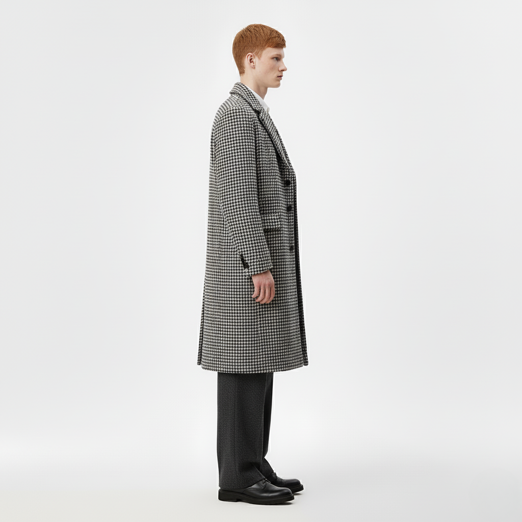 Men's Houndstooth Tailored Overcoat