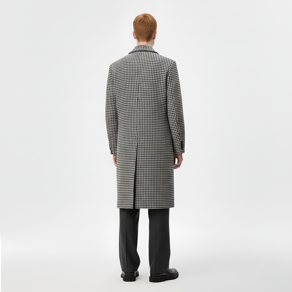 Men's Houndstooth Tailored Overcoat